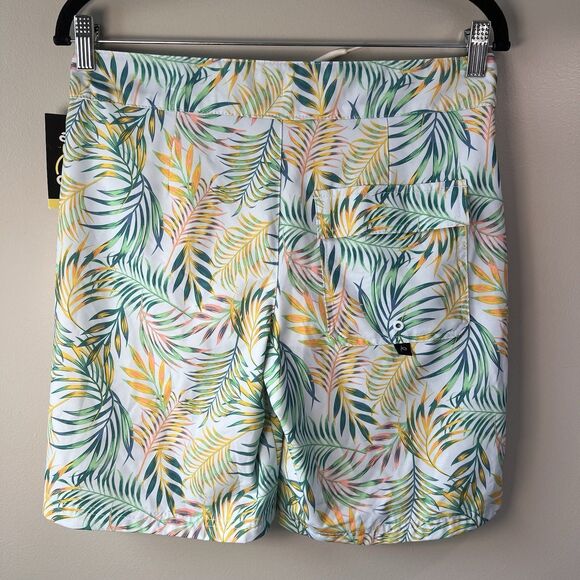 Art Class Boys Swim Trunks, Blue With Tropical Foliage, Size 16 - Picture 2 of 13